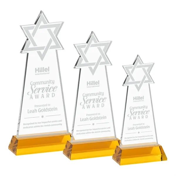 Item #AWS4316-A Star of David Award on Hartford Base - Amber