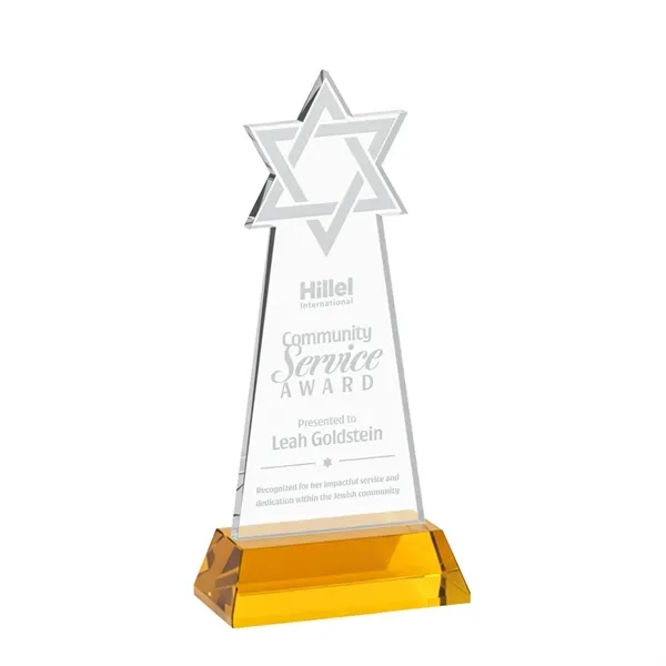 Item #AWS4316-A Star of David Award on Hartford Base - Amber