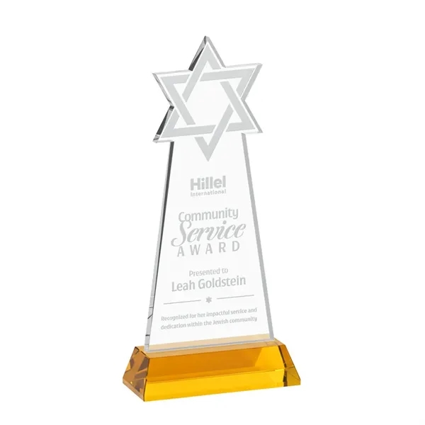 Item #AWS4316-A Star of David Award on Hartford Base - Amber