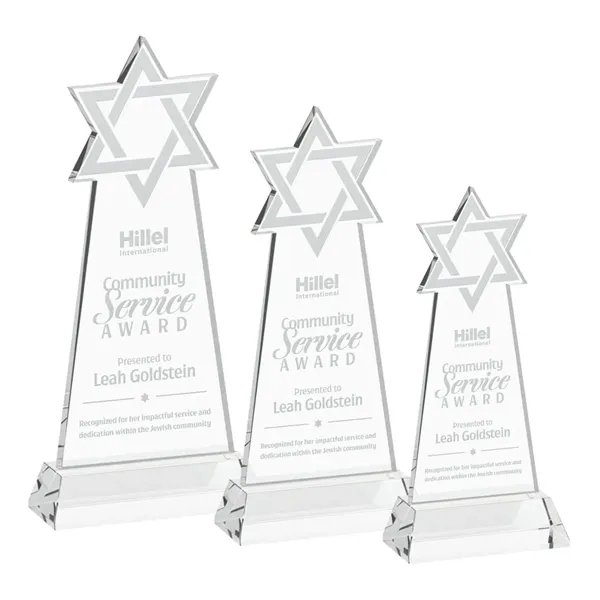 Crafted from premium optical crystal, this striking Star of David award... from ASI 84592 St Regis Group / St Regis