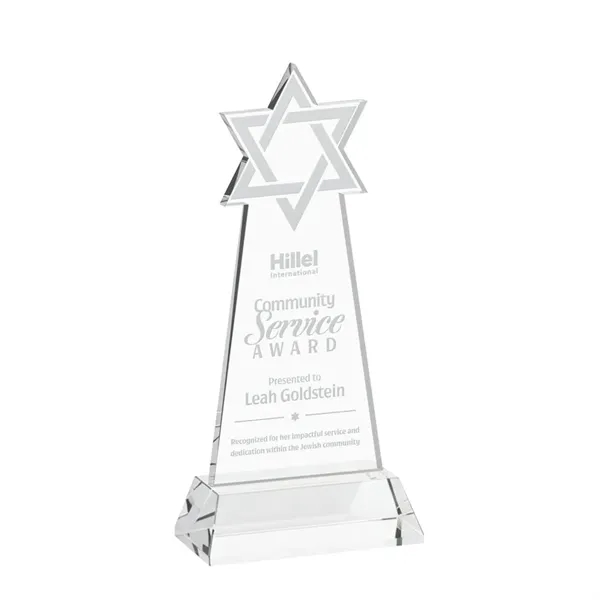 Crafted from premium optical crystal, this striking Star of David award... from ASI 84592 St Regis Group / St Regis