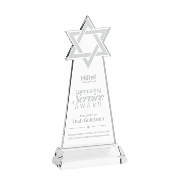 Crafted from premium optical crystal, this striking Star of David award... from ASI 84592 St Regis Group / St Regis