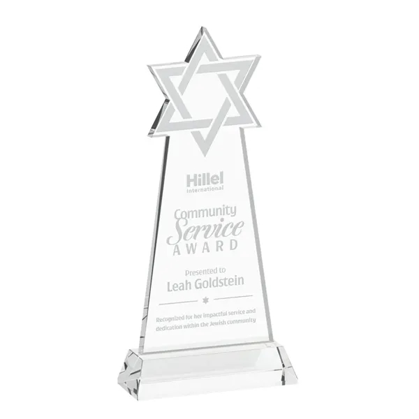 Crafted from premium optical crystal, this striking Star of David award... from ASI 84592 St Regis Group / St Regis
