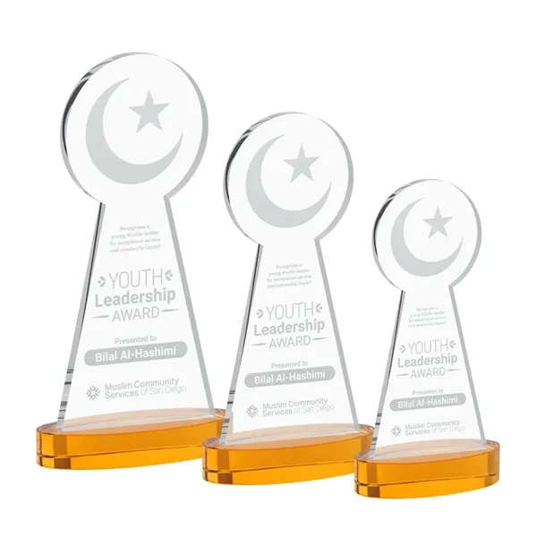 Item #AWS4335-A Crescent & Star Award on Alberton Base - Amber