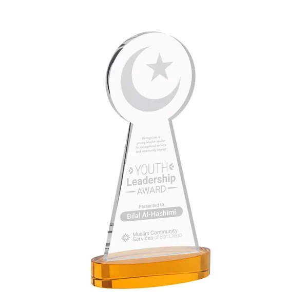 Item #AWS4335-A Crescent & Star Award on Alberton Base - Amber