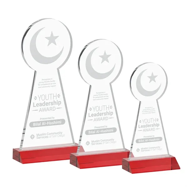 Item #AWARD AWS433-R Crescent & Star Award - Red