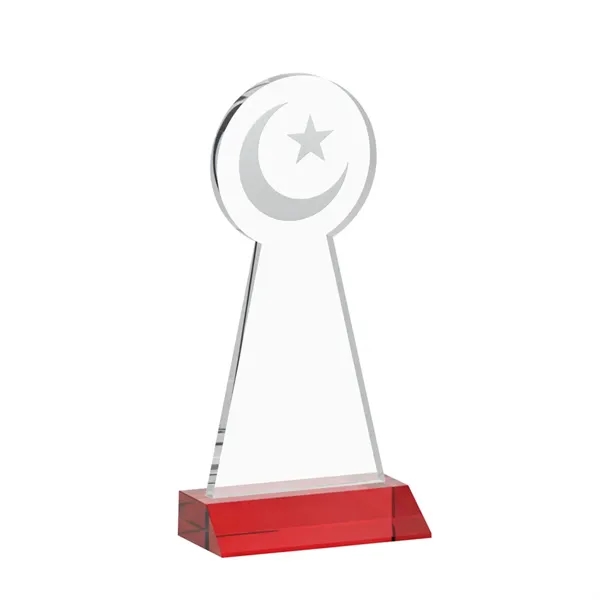 Item #AWARD AWS433-R Crescent & Star Award - Red