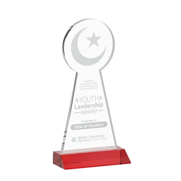 Item #AWARD AWS433-R Crescent & Star Award - Red