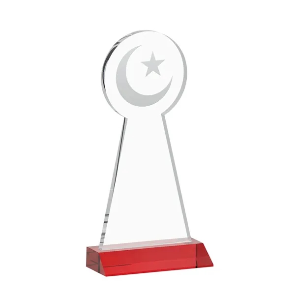 Item #AWARD AWS433-R Crescent & Star Award - Red
