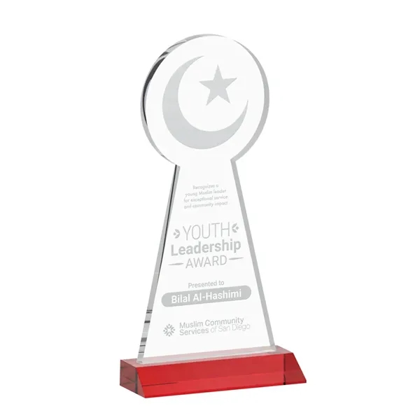 Item #AWARD AWS433-R Crescent & Star Award - Red