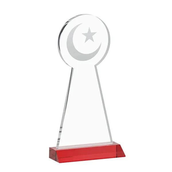 Item #AWARD AWS433-R Crescent & Star Award - Red