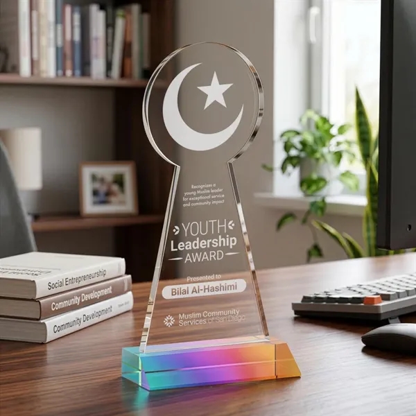 Item #AWARD AWS433-M Crescent & Star Award - Prismatic