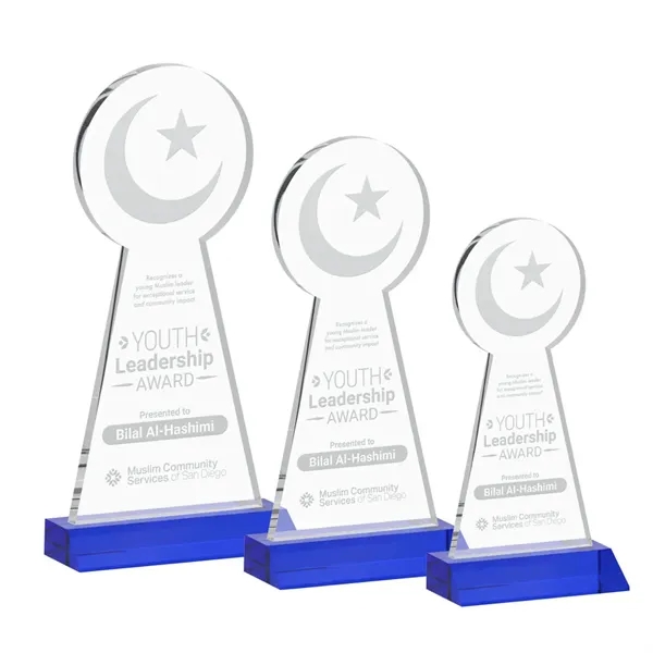 Item #AWARD AWS433-L Crescent & Star Award - Blue