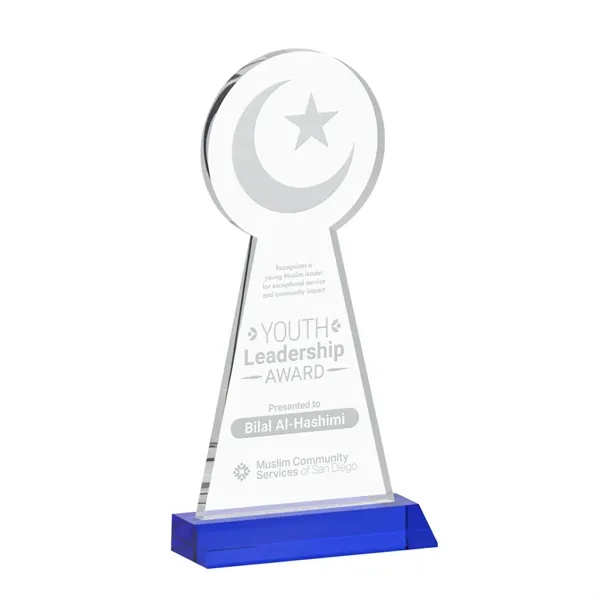 Item #AWARD AWS433-L Crescent & Star Award - Blue