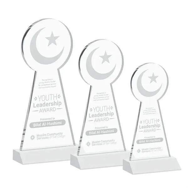 Item #AWARD AWS433-W Crescent & Star Award - White