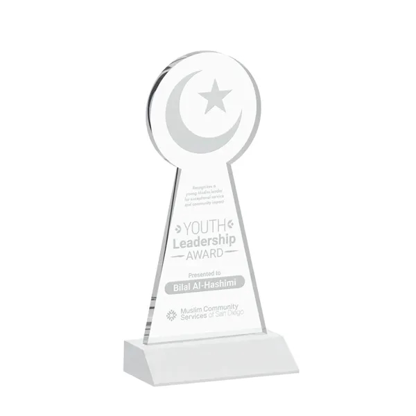 Item #AWARD AWS433-W Crescent & Star Award - White