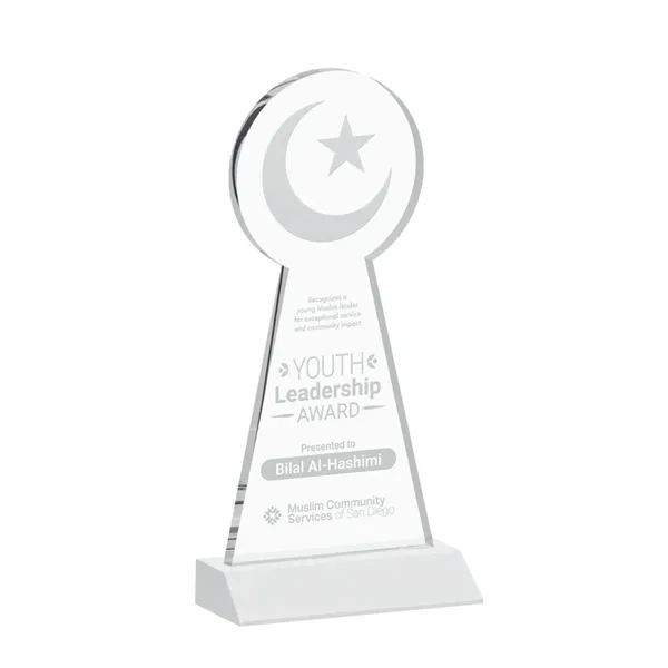 Item #AWARD AWS433-W Crescent & Star Award - White
