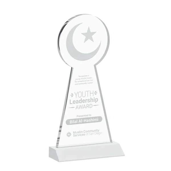 Item #AWARD AWS433-W Crescent & Star Award - White