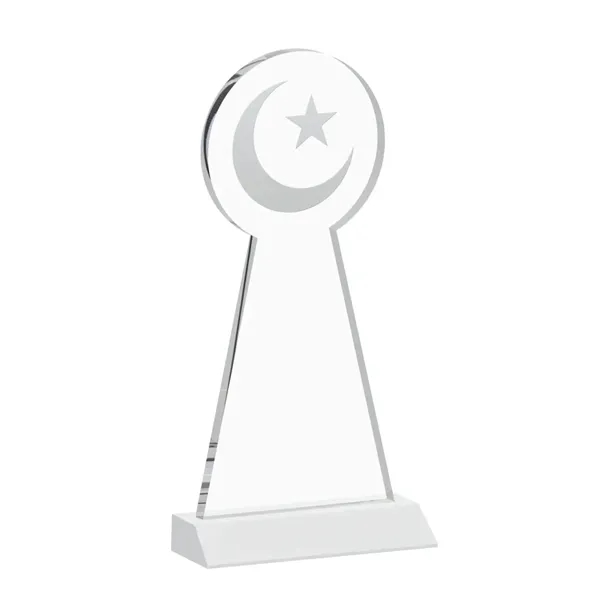 Item #AWARD AWS433-W Crescent & Star Award - White