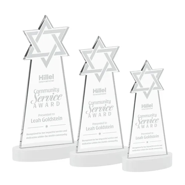 Crafted from premium optical crystal, this striking Star of David award... from ASI 84592 St Regis Group / St Regis