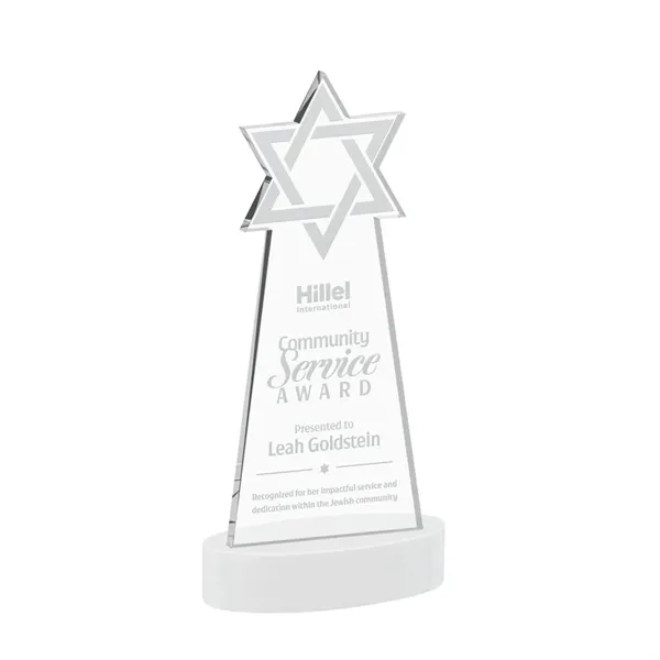 Crafted from premium optical crystal, this striking Star of David award... from ASI 84592 St Regis Group / St Regis