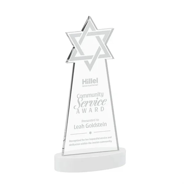 Crafted from premium optical crystal, this striking Star of David award... from ASI 84592 St Regis Group / St Regis