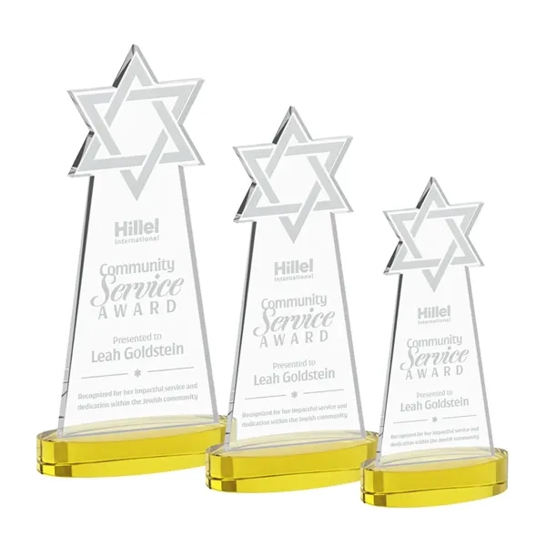 Crafted from premium optical crystal, this striking Star of David award... from ASI 84592 St Regis Group / St Regis