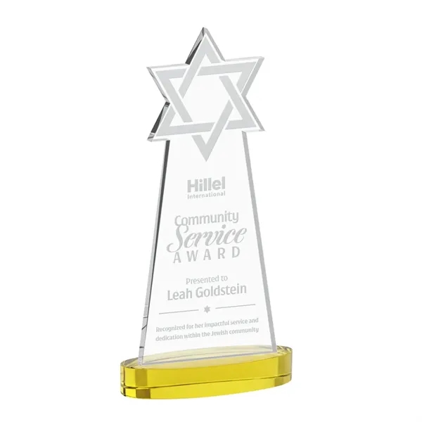Crafted from premium optical crystal, this striking Star of David award... from ASI 84592 St Regis Group / St Regis