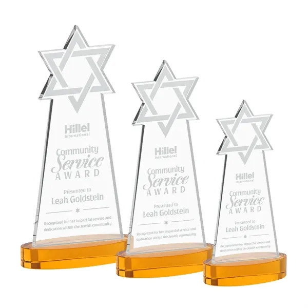 Item #AWS4315-A Star of David Award on Alberton Base - Amber