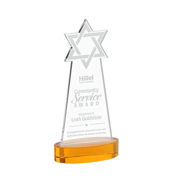 Item #AWS4315-A Star of David Award on Alberton Base - Amber