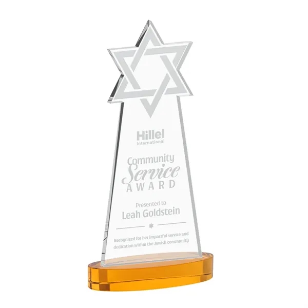 Item #AWS4315-A Star of David Award on Alberton Base - Amber
