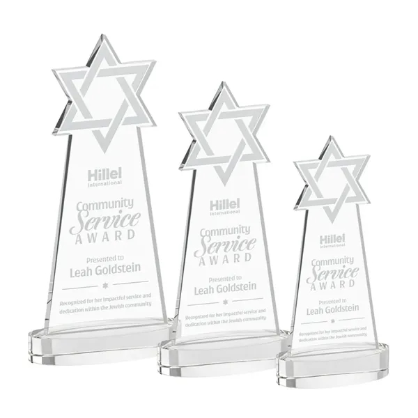 Crafted from premium optical crystal, this striking Star of David award... from ASI 84592 St Regis Group / St Regis