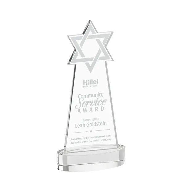 Crafted from premium optical crystal, this striking Star of David award... from ASI 84592 St Regis Group / St Regis