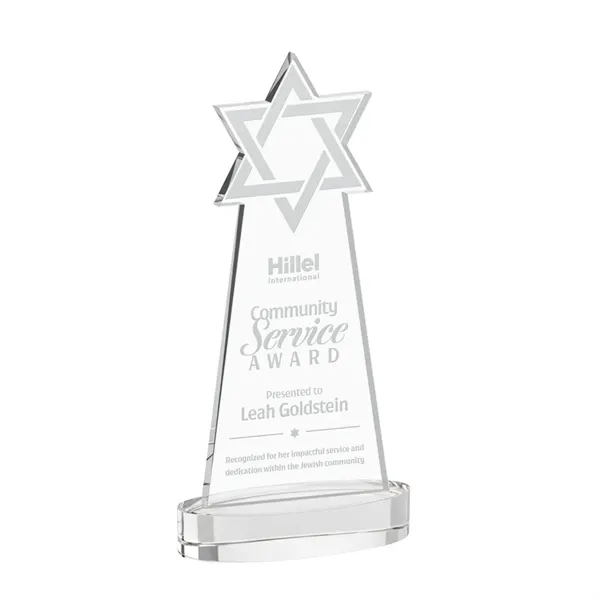 Crafted from premium optical crystal, this striking Star of David award... from ASI 84592 St Regis Group / St Regis