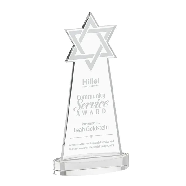 Crafted from premium optical crystal, this striking Star of David award... from ASI 84592 St Regis Group / St Regis