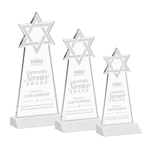 Crafted from premium optical crystal, this striking Star of David award... from ASI 84592 St Regis Group / St Regis