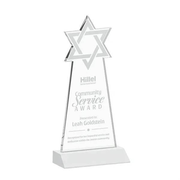 Crafted from premium optical crystal, this striking Star of David award... from ASI 84592 St Regis Group / St Regis