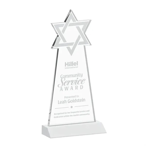 Crafted from premium optical crystal, this striking Star of David award... from ASI 84592 St Regis Group / St Regis
