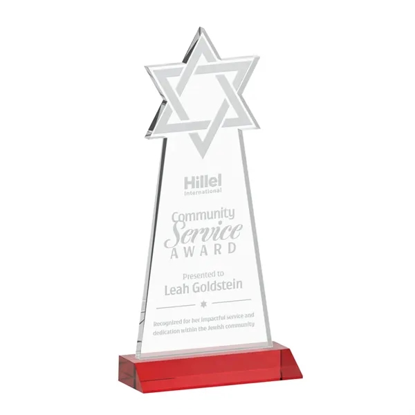 Crafted from premium optical crystal, this striking Star of David award... from ASI 84592 St Regis Group / St Regis