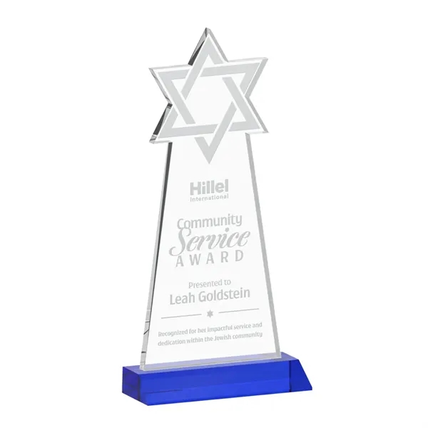 Crafted from premium optical crystal, this striking Star of David award... from ASI 84592 St Regis Group / St Regis