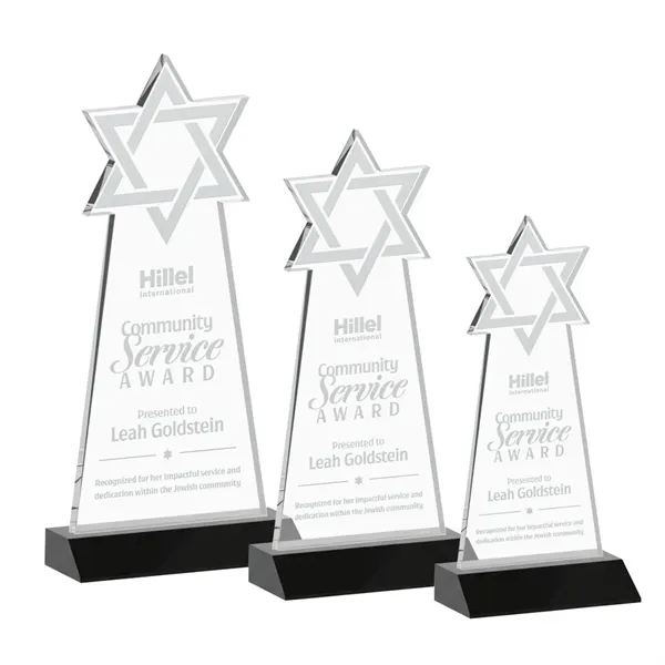Crafted from premium optical crystal, this striking Star of David award... from ASI 84592 St Regis Group / St Regis