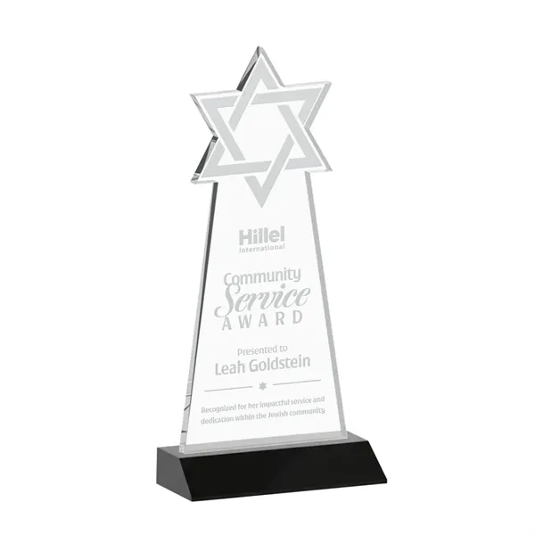 Crafted from premium optical crystal, this striking Star of David award... from ASI 84592 St Regis Group / St Regis