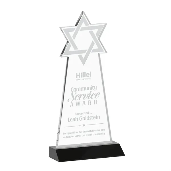 Crafted from premium optical crystal, this striking Star of David award... from ASI 84592 St Regis Group / St Regis