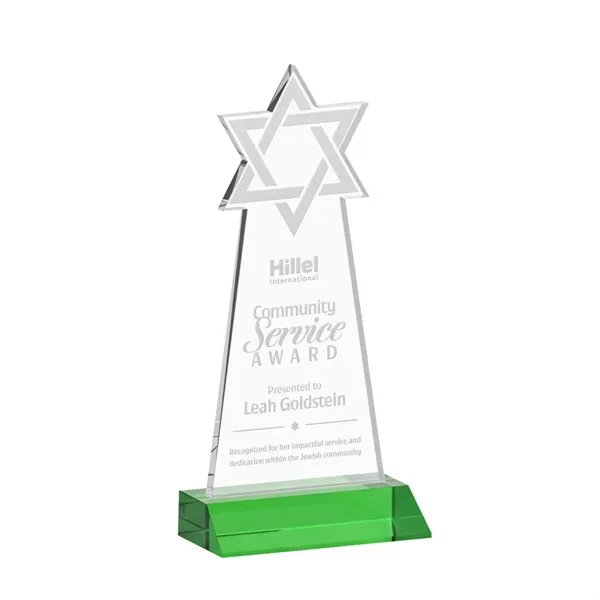 Crafted from premium optical crystal, this striking Star of David award... from ASI 84592 St Regis Group / St Regis