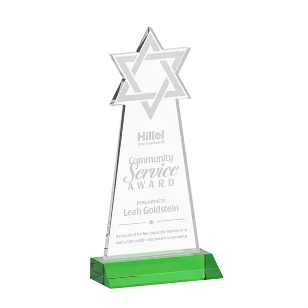 Crafted from premium optical crystal, this striking Star of David award... from ASI 84592 St Regis Group / St Regis