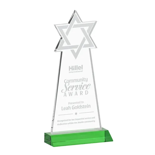 Crafted from premium optical crystal, this striking Star of David award... from ASI 84592 St Regis Group / St Regis