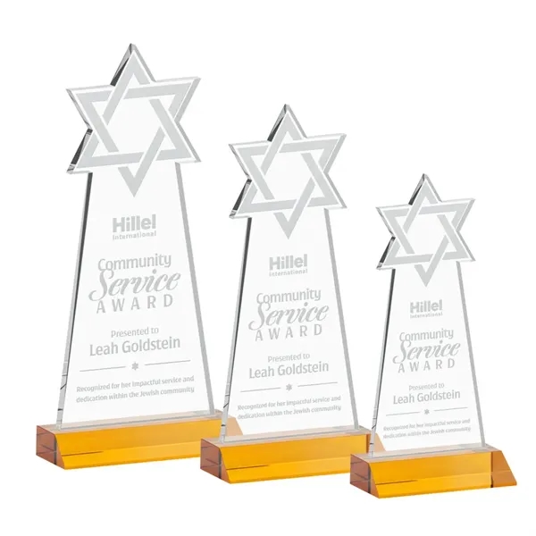 Item #AWARD AWS431-A Star of David Award - Amber