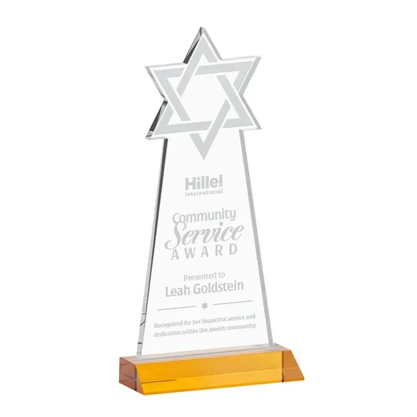 Item #AWARD AWS431-A Star of David Award - Amber