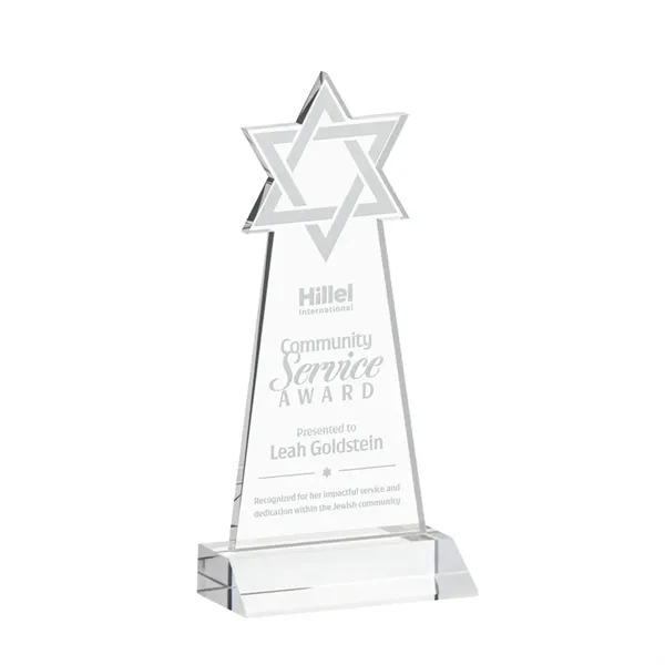 Crafted from premium optical crystal, this striking Star of David award... from ASI 84592 St Regis Group / St Regis