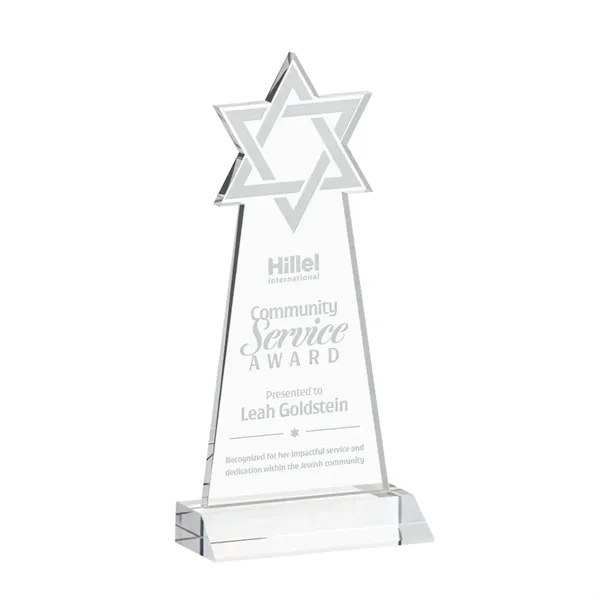 Crafted from premium optical crystal, this striking Star of David award... from ASI 84592 St Regis Group / St Regis
